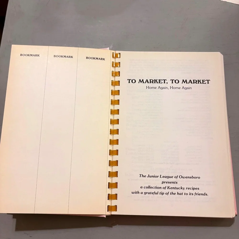 Vtg 1984 To Market To Market Cookbook Junior League Owensboro KY Cottagecore